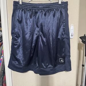 And1 Basketball Gym Court Shorts Navy Blue Shiny Dazzle Men’s Large Loose Baggy